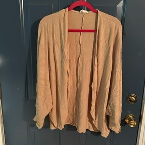 Heyson Open Front Cocoon Cardigan Size Large Tan